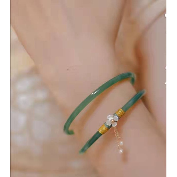 Natural jade bracelet, chalcedony jingle bracelet, female bells, ring one step at a time, fine bracelet ancient style gift for girlfriend | BigBuy360 - bigbuy360.vn