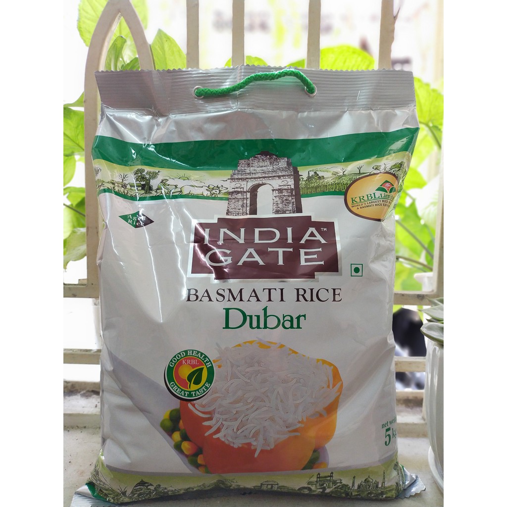 GẠO BASMATI INDIA GATE DUBAR (ẤN ĐỘ) 5KG, NGĂN NGỪA TIỂU ĐƯỜNG