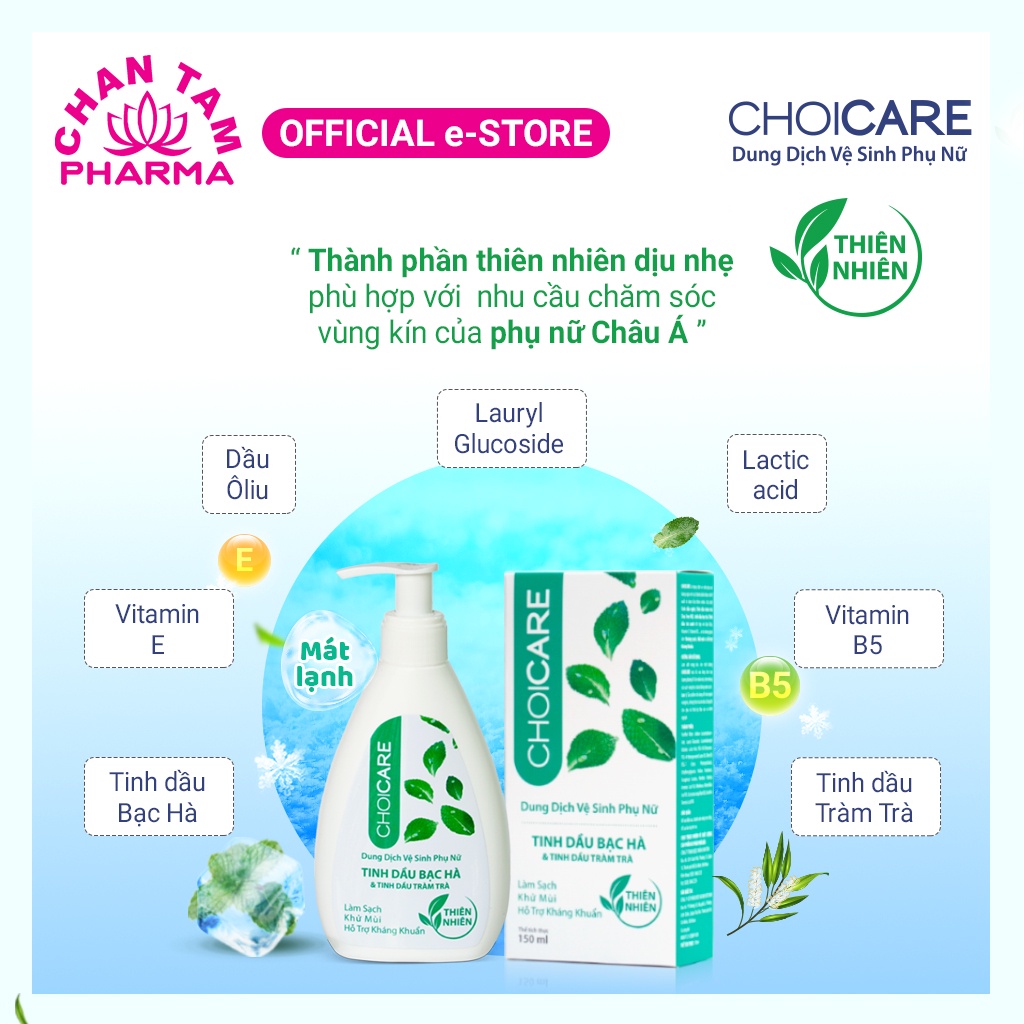 Dung dịch vệ sinh phụ nữ, chăm sóc vùng kín, kháng khuẩn CHOICARE