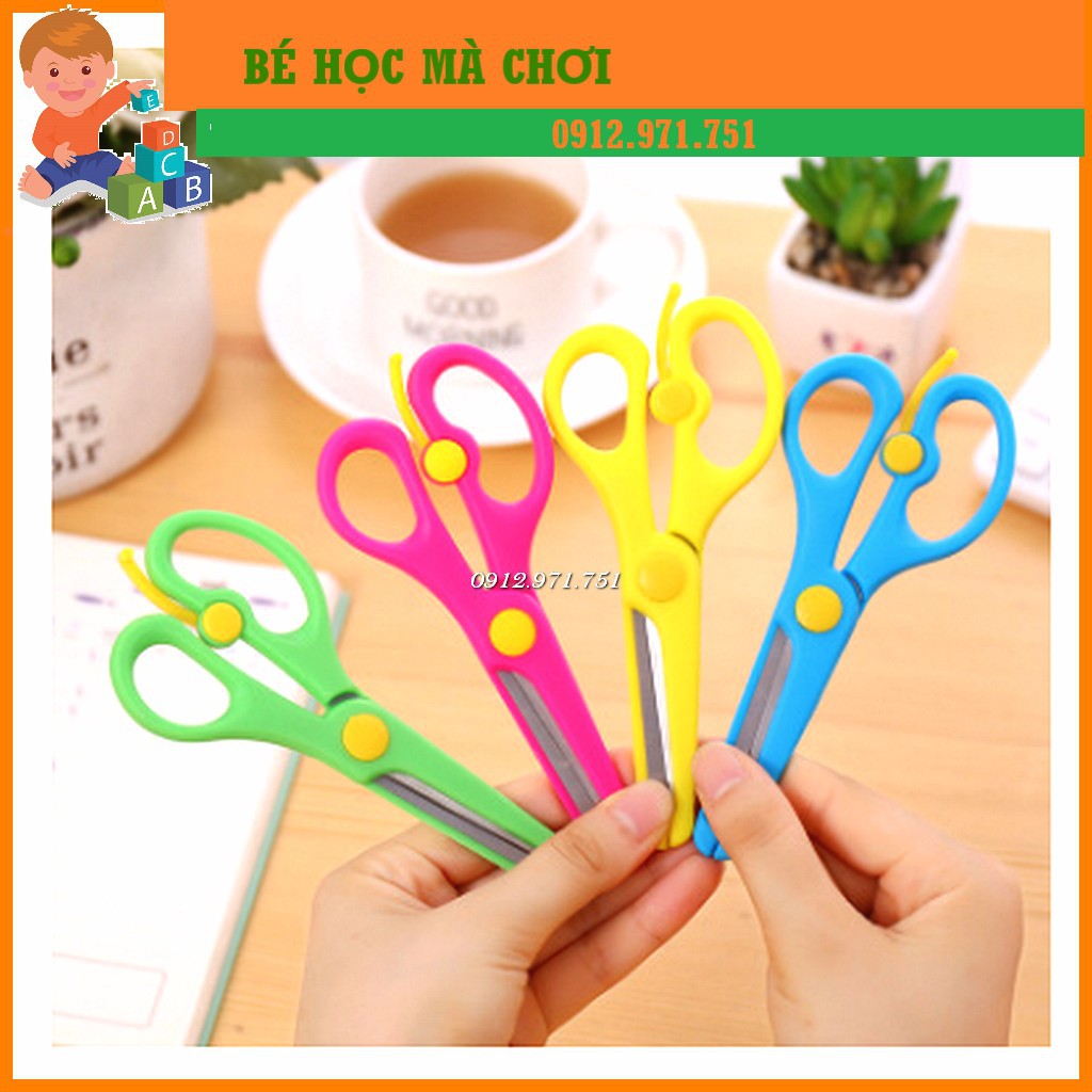 SET 2 Kéo tập cắt bọc nhựa AN TOÀN cho bé - không lo đứt tay | Đồ chơi an toàn