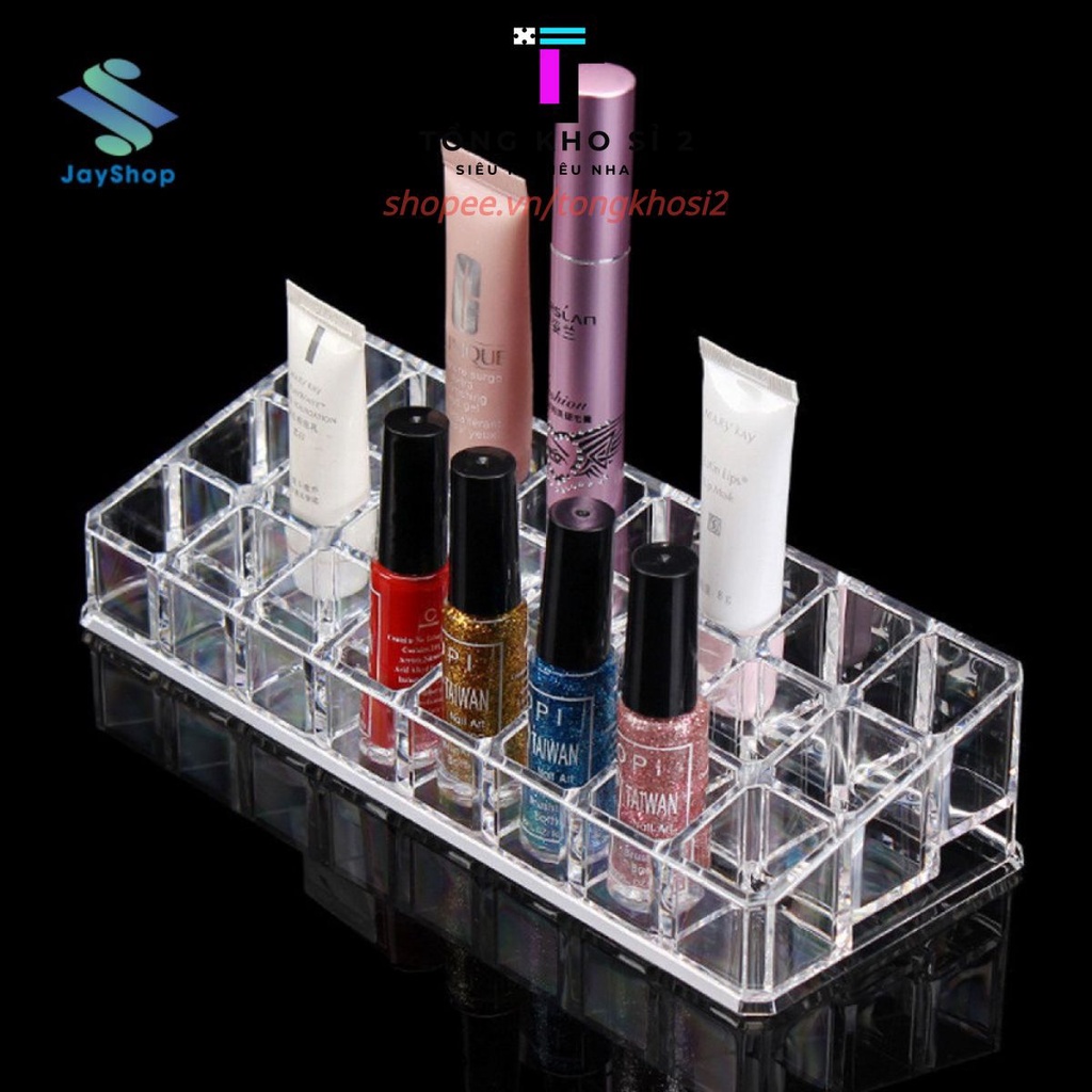 Khay Kệ Để SonFREESHIP Kệ 24 Ô Tiện Dụng Để Đồ Trang Điểm Mỹ Phẩm Nhỏ Gọn Cọ Trang Điểm Chất Liệu Mika Mẫu Mới 2022