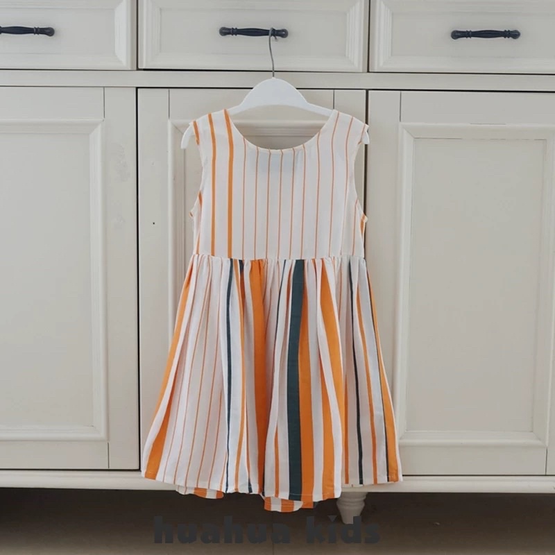 Váy bé gái Alphabet 4-12y  Đầm bé gái vạt lưng cotton vải cao cấp xuất dư 0622