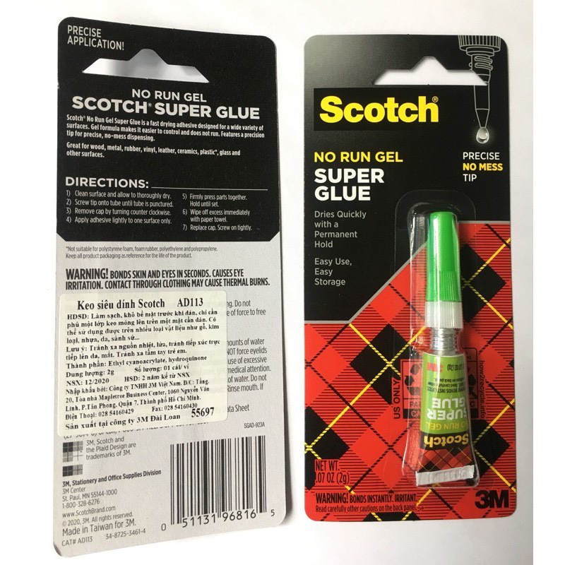 Keo dán đa năng Scotch 3M dính chắc, trong suốt, loãng mau khô, dễ sử dụng SIÊU CHẮC CHẮN