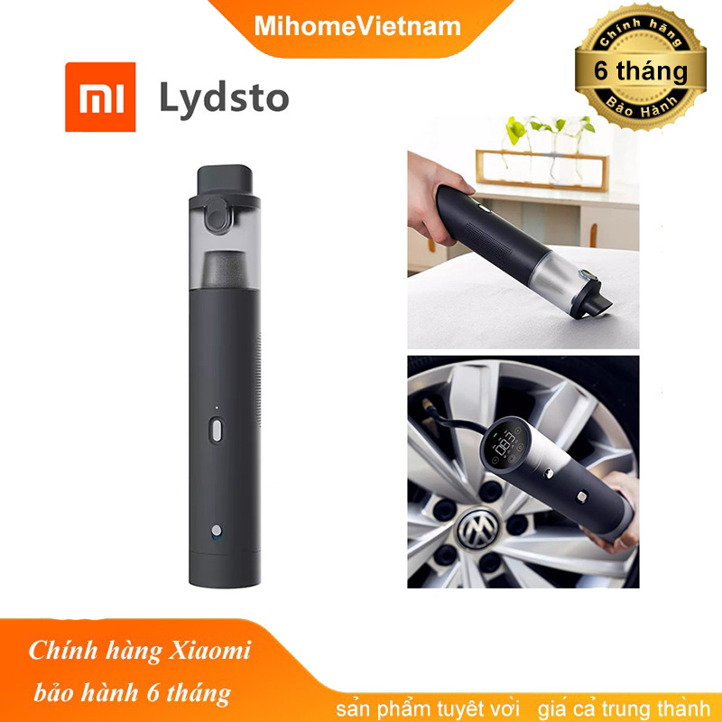 Máy bơm lốp xe hơi Xiaomi Lydsto kiêm máy hút bụi cầm tay không dây. Áp suất cao 150PSI, Công suất hút 7Kpa. Màn hình cả