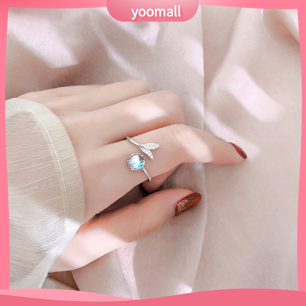 Yomall♡ Nhẫn Hở Hình Đuôi Cá Sáng Tạo Bằng Hợp Kim Chống Rỉ Sét Thời Trang Cho Nữ