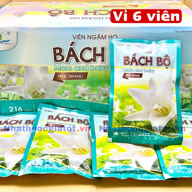 [Mẫu Mới Vỉ 6 Viên] Viên Ngậm Ho Bách Bộ Giúp Hỗ Trợ Giảm Ho, Rát Họng Hiệu Quả