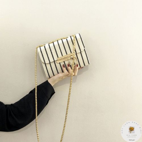 Túi xách nữ đẹp đeo chéo thời có dây xích khóa túi cực cool  cao cấp AN21