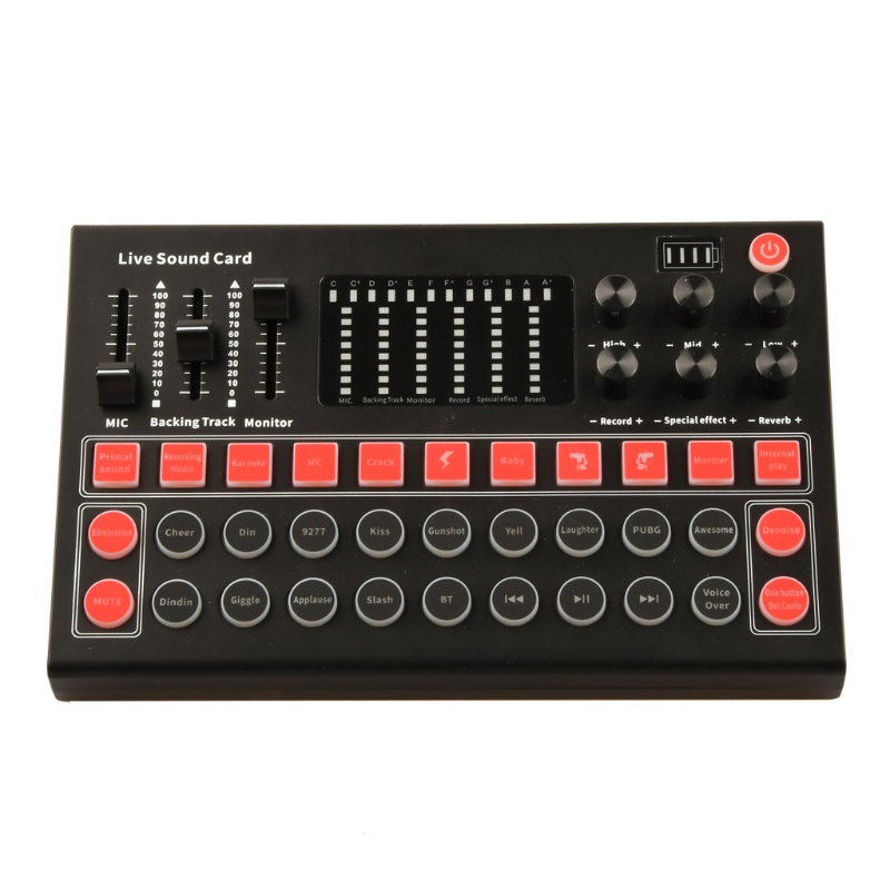 QUU M9 Sound Card Microphone Sound Mixer Sound Card Audio Mixing Console Amplifier For Phone PC