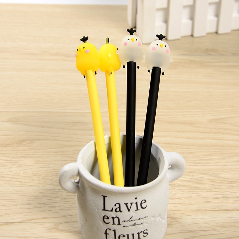 Bút Bi Viết Hình Gà Con Siêu Dễ Thương - Bút Bi Nước Học Sinh, Sinh Viên Văn Phòng Mực Đen