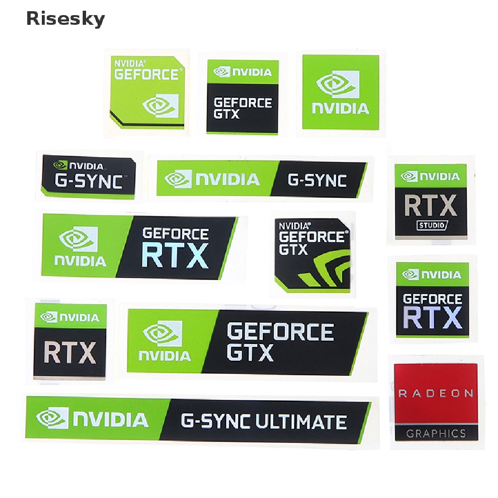 Bộ 5 Miếng Dán Trang Trí Laptop In Chữ Risesky NVIDIA GTX GEFORCE