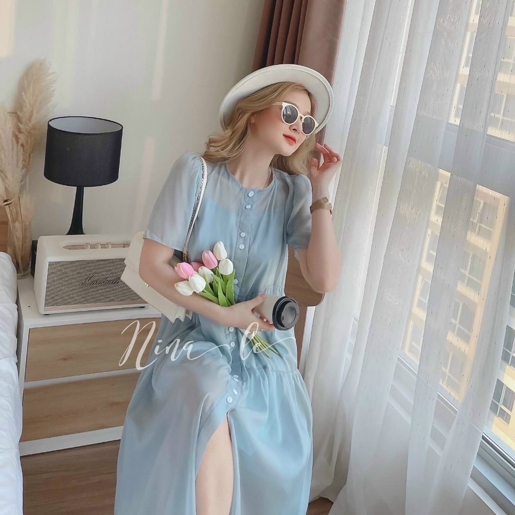 Đầm váy nữ suông voan 2 lớp nhẹ nhàng, đằm thắm dành cho các tiểu thư đi chơi, đi biển