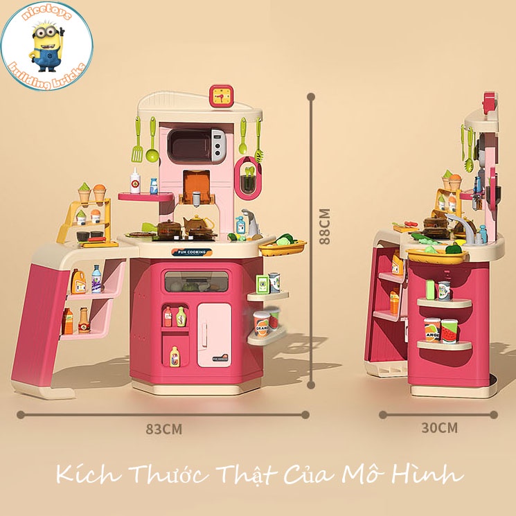 Bộ Đồ Chơi Nhà Bếp Nấu Ăn Dành Cho Bé Gái Bếp Nấu Ăn Và Lò Vi Sóng Cooking Toys Có Hiệu Ứng Hơi Nước Thật Và Âm Nhạc