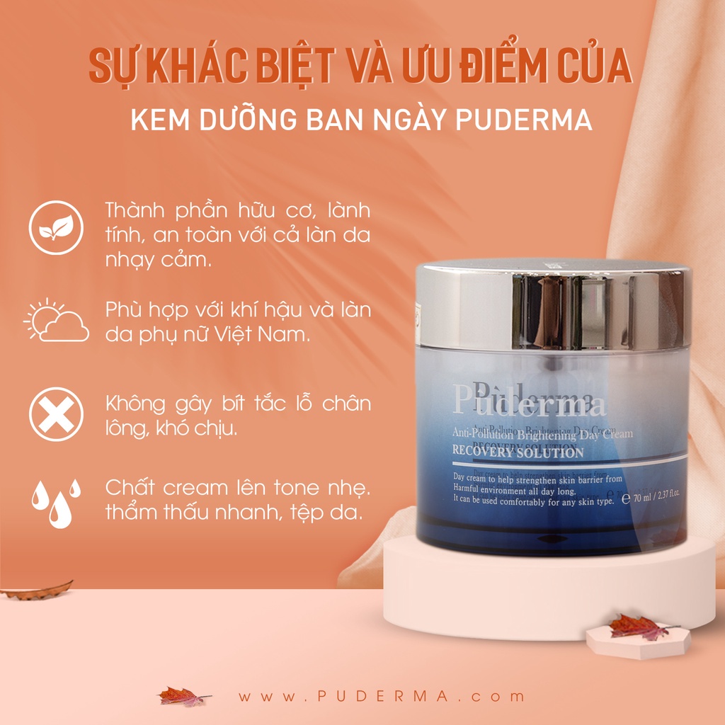 Kem Ngày Puderma Cung Cấp Vitamin Giúp Dưỡng Ẩm Sáng Da, Hỗ Trợ Điều Trị Nám, Làm Săn Chắc Cơ Mặt, Xoá Mờ Nhăn