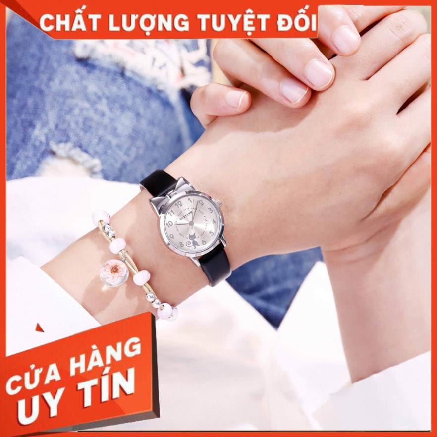 [FREESHIPXTRA] Đồng hồ thời trang nữ Mstianq MSM02 dây da mềm, họ tiết cực đẹp, mặt độc đáo, mặt số dể dàng xem giờ