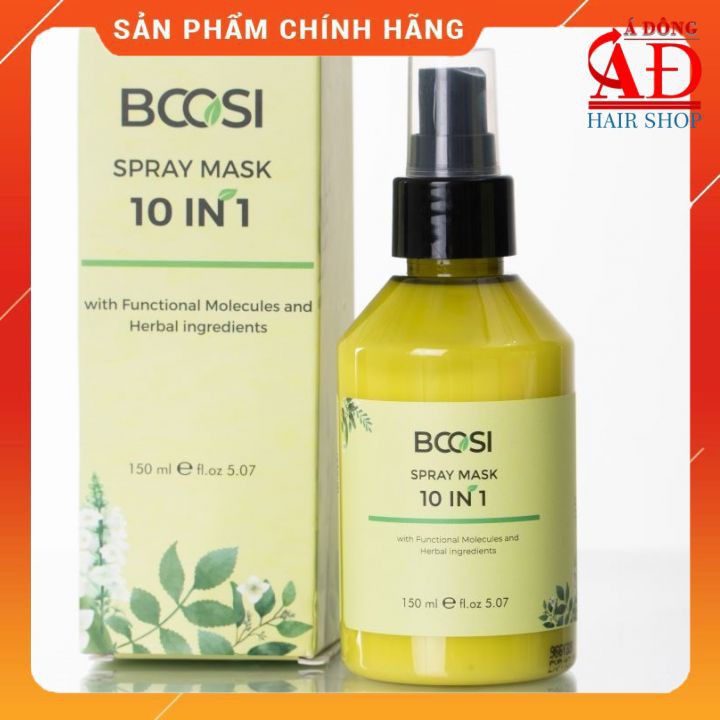[+Tặng mũ trùm] Mặt nạ xịt dưỡng tóc Kleral Bcosi 10 in 1 spray mask siêu mềm mượt, chống nhiệt, giữ màu nhuộm Ý 150ml