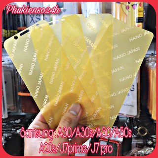 Cường lực Dẻo nano cho Samsung A22 4G , A32 4G A10 A20s A30 A30S  A50 A50S M30S J7prime J7 pro Full màn 98% siêu bền