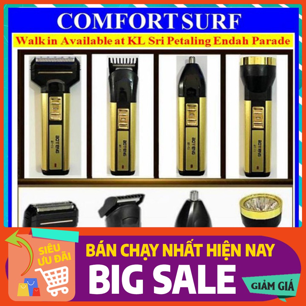 Bộ máy cạo râu,Tông đơ cắt tóc 4 trong 1 BOTENG BT-T3 Thế Hệ Mới (Đen vàng)