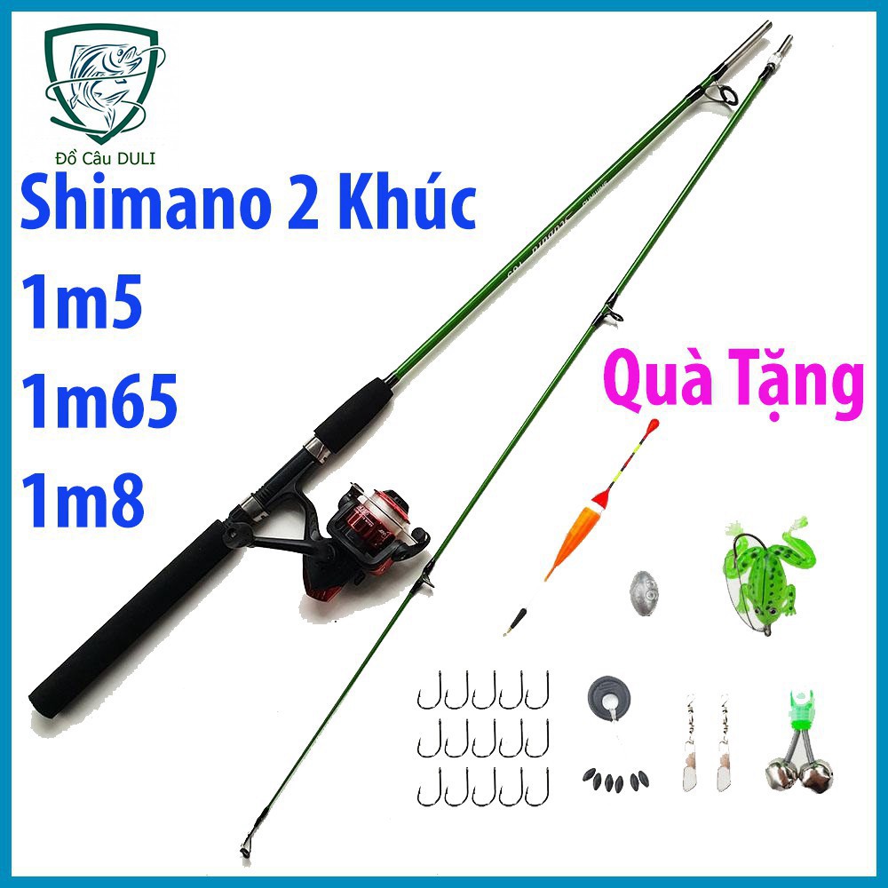 [Xả Kho]  Bộ cần câu máy Shimano 2 khúc đặc 1m35 1m5 1m65 1m8 - Tặng Bộ Phụ Kiện Câu kangh chất lượng0