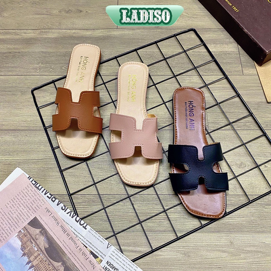 Dép nữ quai ngang chữ H siêu hot da lì sang chảnh LADISO TT377
