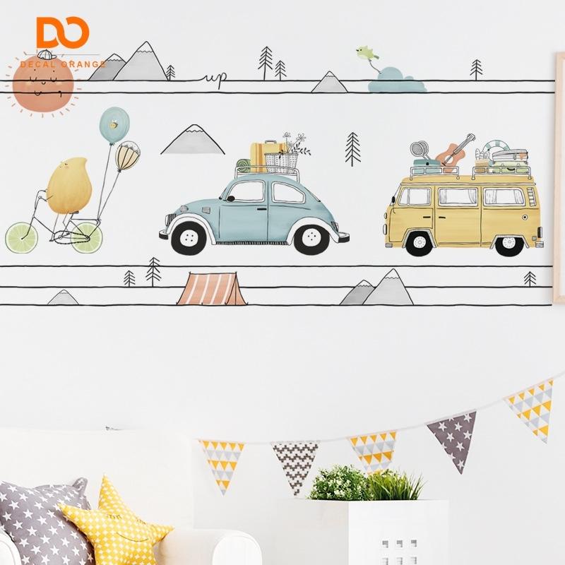 Decal dán tường cho bé trai hình ô tô trang trí phòng ngủ