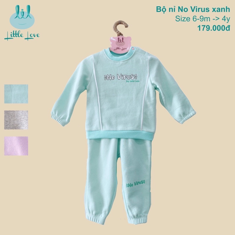 LIL-Little love Bộ nỉ ấm cho bé dày dặn