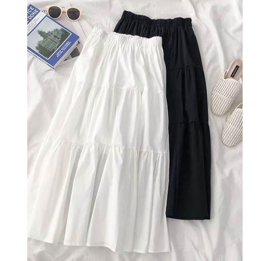 Chân váy voan dài 3 tầng 2 lớp siêu dễ mix đồ. Chân váy dài vintage 2 lớp 3 tầng nhiều màu