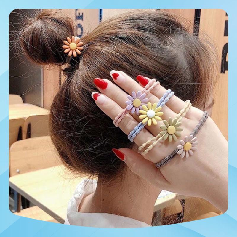 Combo sỉ 100 dây buộc tóc hoa cúc [RẺ NHẤT SHOPEE]