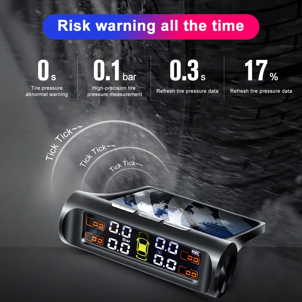Máy Đo Áp Suất Lốp Xe Hơi Tpms Không Dây 0-8 Bar