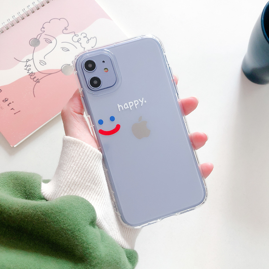 ốp điện thoại Trong Suốt In Chữ Happy And Nice Cho Iphone 12 Pro Max 12 Mini Se 2020 Xs Max 11 Pro Max Xr X Xs 6 7 8 6s Plus | BigBuy360 - bigbuy360.vn