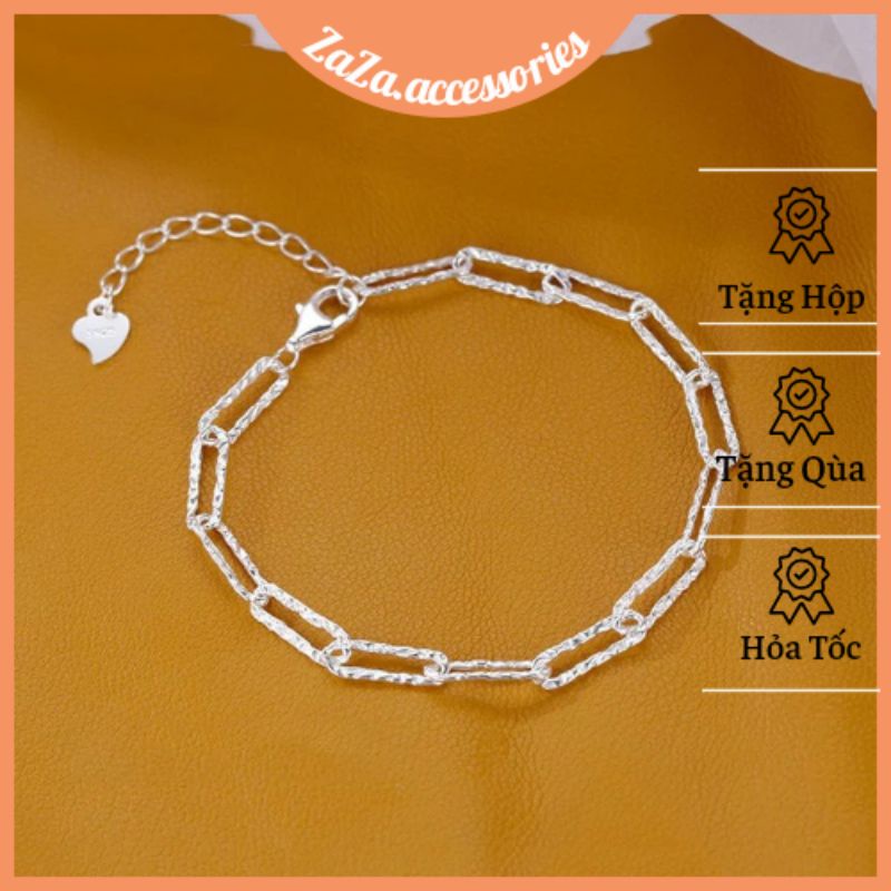 Vòng tay nữ bạc S925 - Lắc tay mắt xích bạc Ý nữ basic, hiện đại trẻ trung Zaza accessories