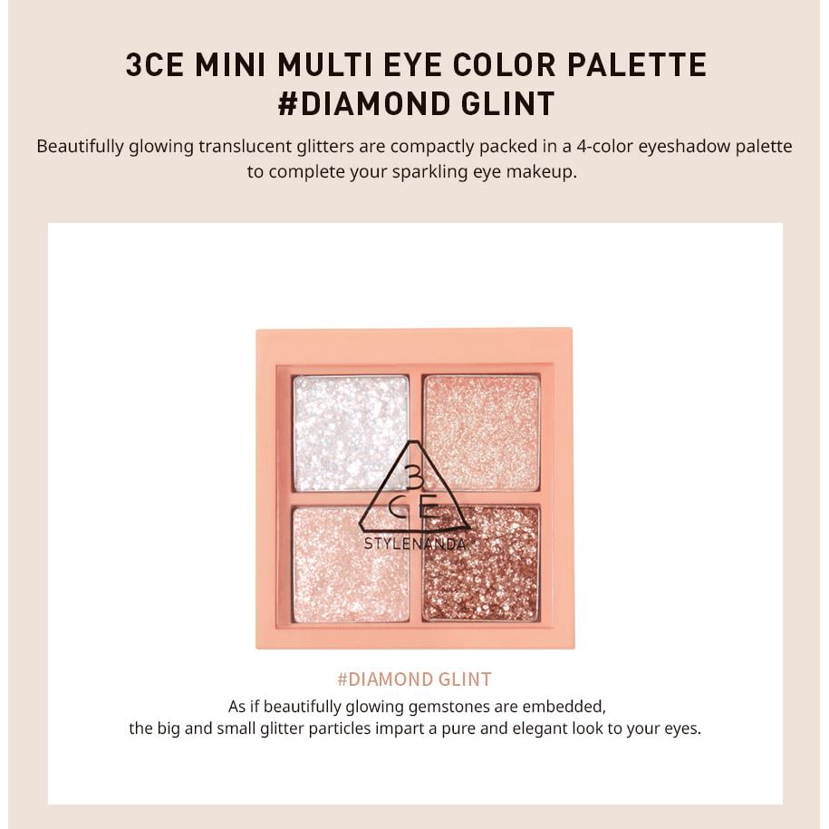 [Hàng mới về] Hộp phấn mắt 3CE hiệu ứng màu kim cương lấp lánh 3.2g | BigBuy360 - bigbuy360.vn