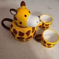 Bộ ấm chén hình họa tiết hươu cao cổ siêu yêu