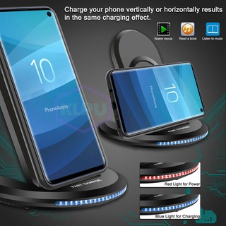 Protable Qi Wireless Charger Stand Holder Fast Charging Dock Pad for Samsung Galaxy S9/S9 Plus
