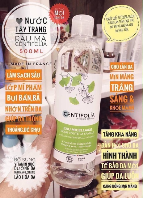 NƯỚC TẨY TRANG RAU MÁ CENTIFOLIA Micillar Water - 500ml