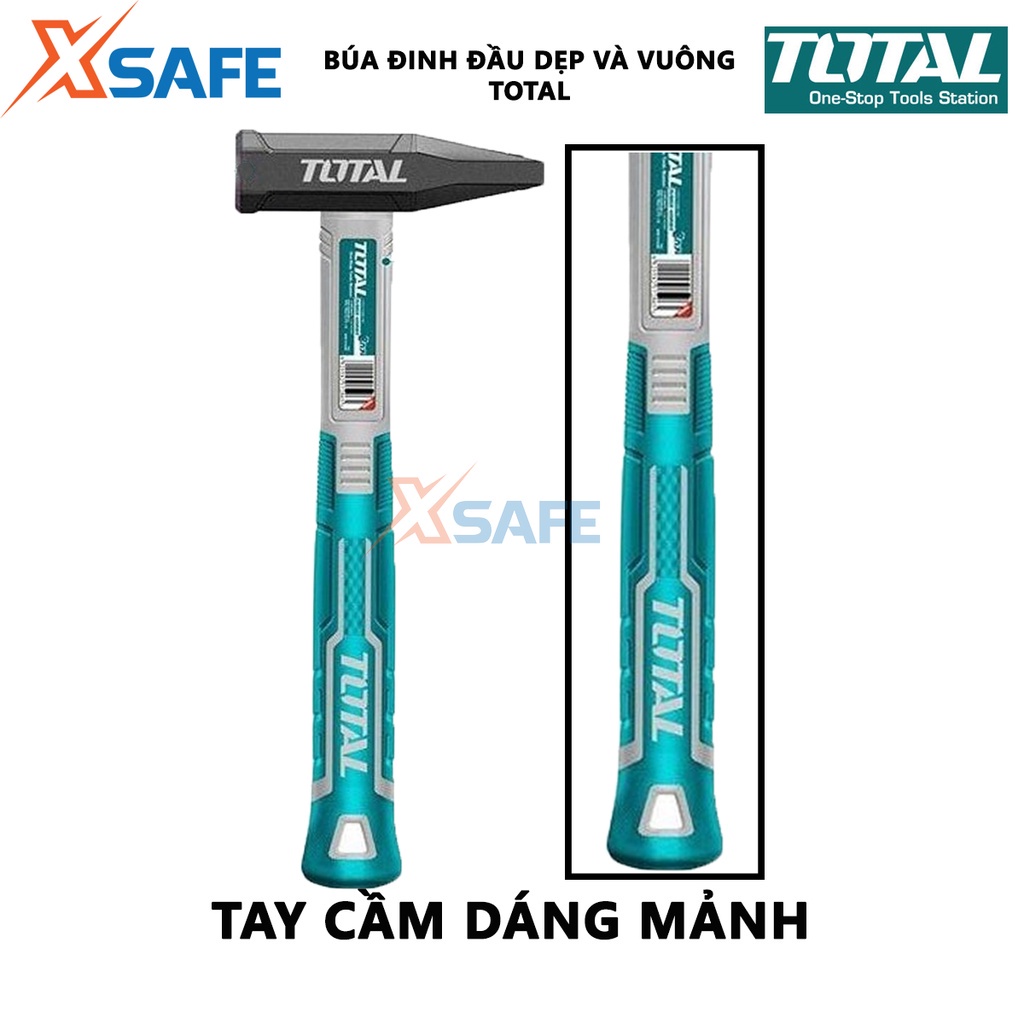 Búa đinh đầu dẹp và vuông TOTAL Búa đóng đinh trọng lượng 300-500g, thép carbon 45#, chịu nhiệt - Chính hãng - Xsafe