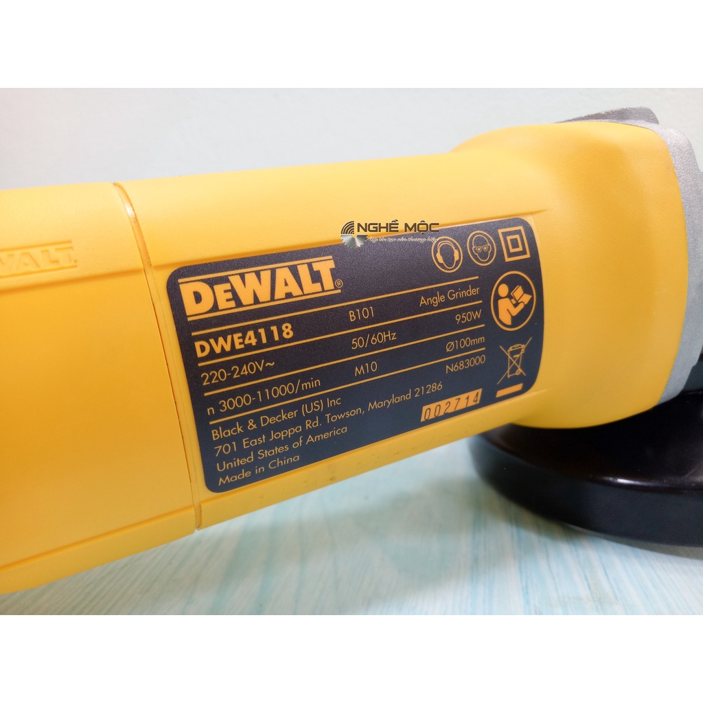 Máy mài Dewalt DWE4118 chính hãng máy cắt cầm tay Dewalt 4118 máy mài có chỉnh tốc - Nghề Mộc