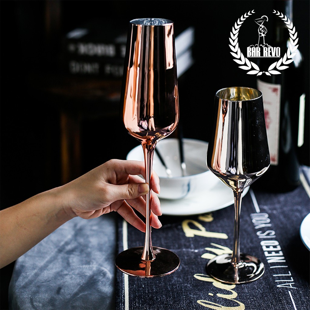Champagne Glass - Ly Champagne mạn đồng tráng pha lê