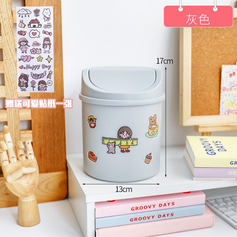 Thùng Rác mini Nắp Lật Để Bàn Dễ Thương Tiện Dụng Cho Văn Phòng/Phòng Ngủ