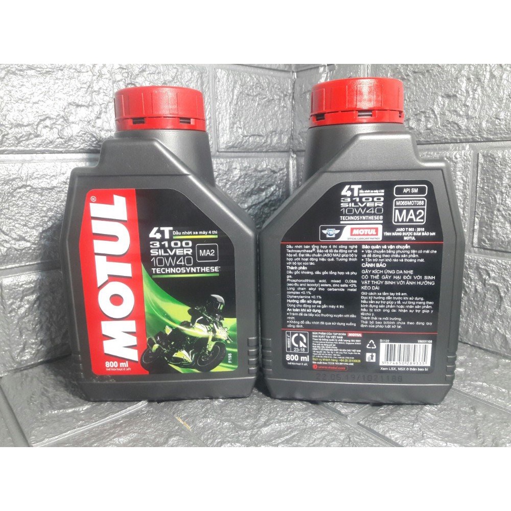 Nhớt Motul Sliver 3100 10w40 " xe số " bán tổng hợp , kèm lọc nhớt chính hãng
