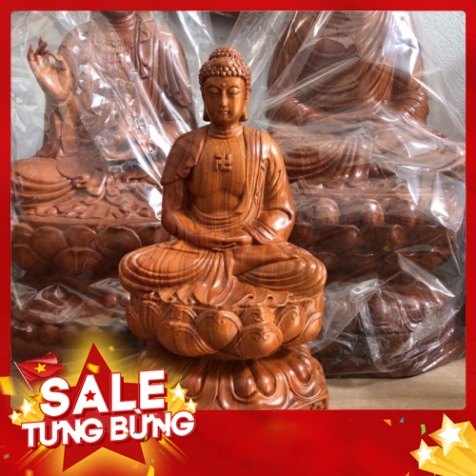 Phật A Di Đà Gỗ Hương Cao 30 cm