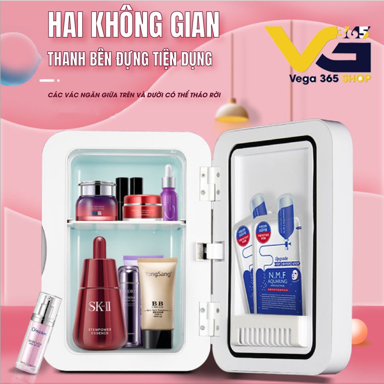 Tủ lạnh mỹ phẩm 8l - 20l có đèn led sang chảnh Lucinmart
