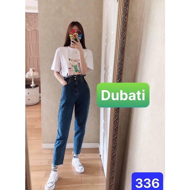QUẦN JEAN BAGGY NỮ CHẤT BÒ XANH LƯNG THUN CẠP CHUN 2 CÚC LƯNG CAO NÂNG MÔNG HOT MÙA HÈ - DB-336 - DUBATI FASHION