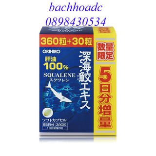 [390 viên – date 2024] Viên Uống Sụn Vi Cá Mập – Dầu gan cá mập Orihiro Squalene 390 viên Nhật Bản chính hãng