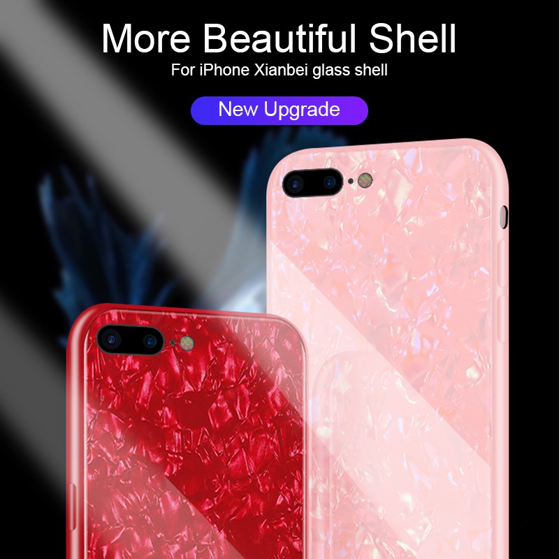 Ốp điện thoại mặt kính cường lực cao cấp họa tiết đẹp mắt cho iPhone 7 Plus 8 Plus | BigBuy360 - bigbuy360.vn