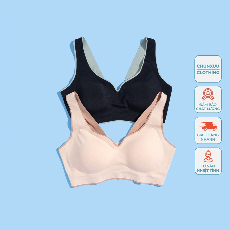 Áo lót nữ đúc su cao cấp nâng ngực dây bản to đệm vừa, chất liệu mềm mại thoáng khí - CHUNXUU AV04