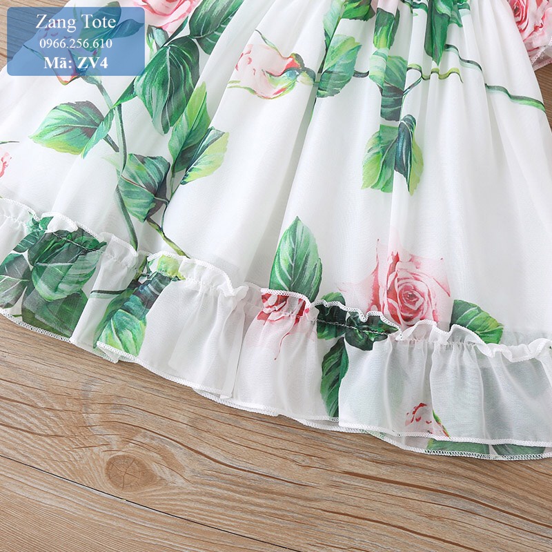 ZV4 - Váy hoa công chúa cho bé gái chất voan cao cấp cực xinh đáng yêu - Zang Tote