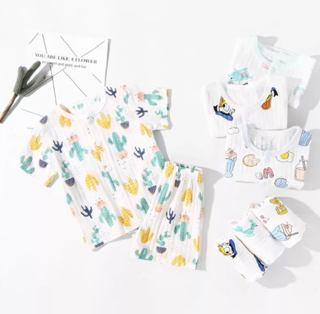 [Rẻ - Đẹp] Một Bộ Cotton Giấy Cộc Tay Cho Bé Trai Bé Gái