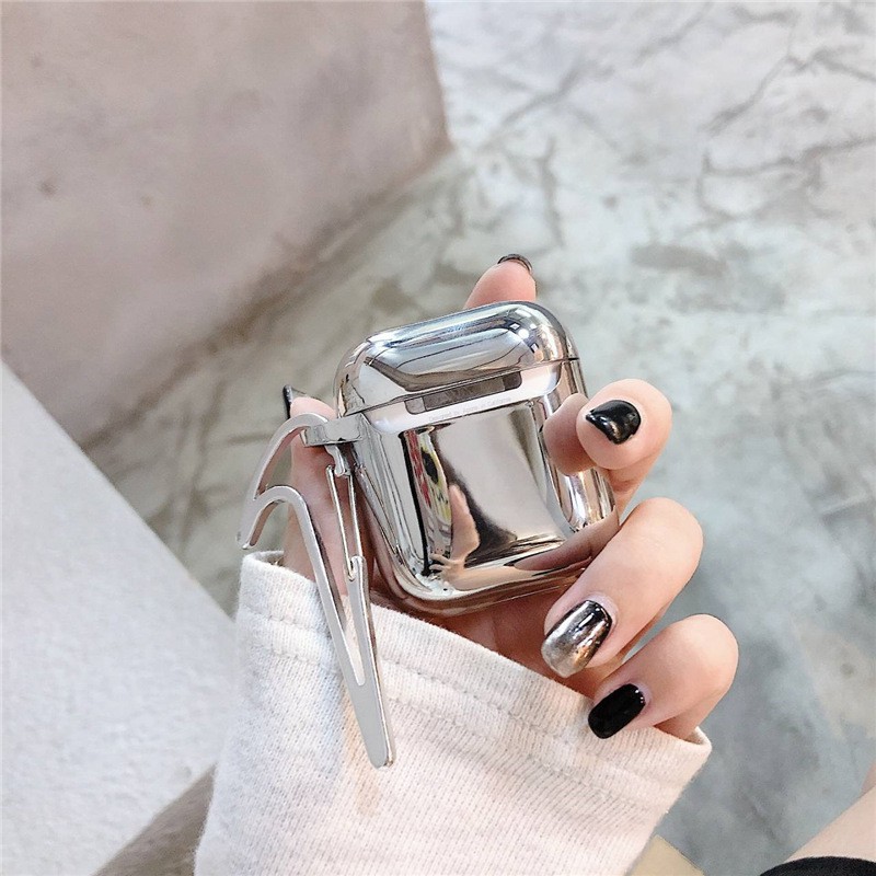 Case Airpods – Ốp Airpods 1/2/3  – Silver Nhựa TPU Mạ Bạc Cực Đẹp