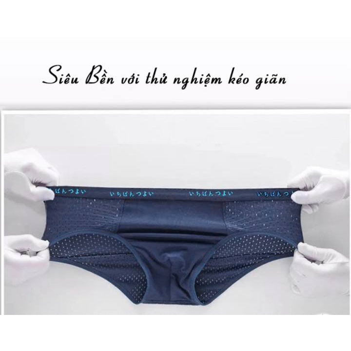 Quần lót nam lưới Nhật thông hơi cực mát - co giãn 4 chiều rất tốt - quần sịp nam Sip Chéo MuJii M056