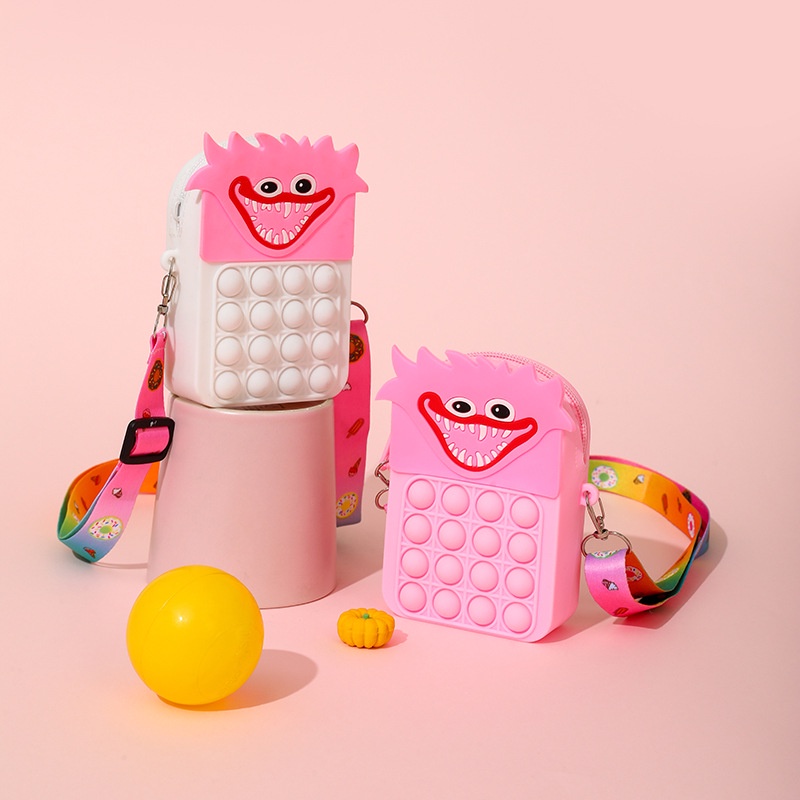 [SẴN KHO]  Túi đeo vai  POP IT cho bé trai bé gái 13.6*8.6cm hình kỳ lân Pop It cầu vồng xinh xắn, dễ thương